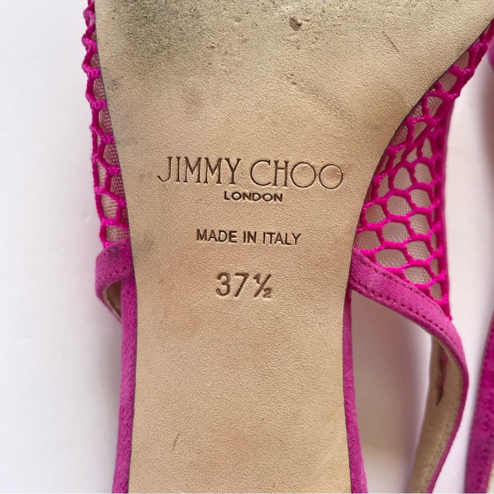 Jimmy Choo Amita Pink 45 Mesh Slingback Kitten‎ Heels with pearls - Picture 8 of 8
